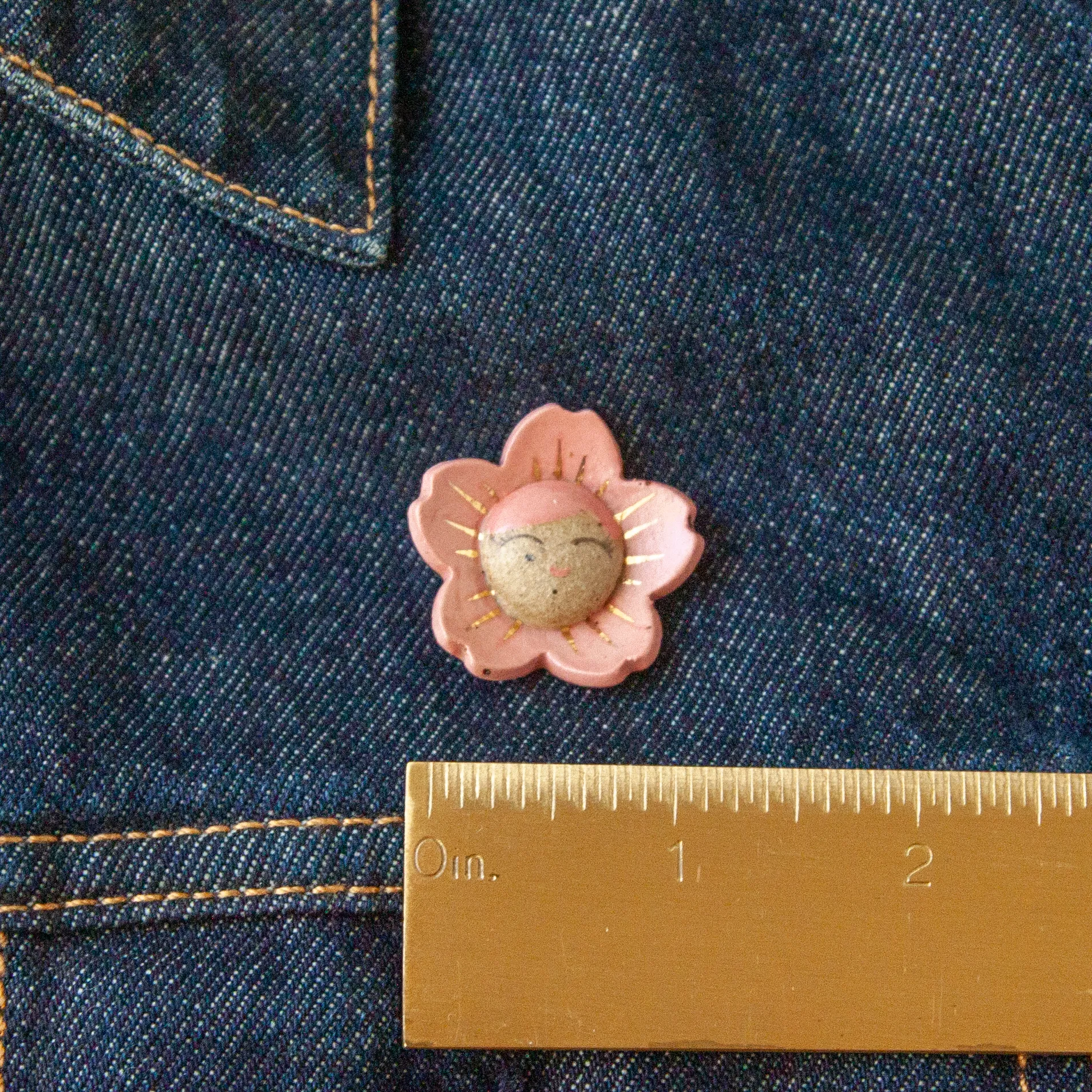 Ceramic Brooch - Flower Friend