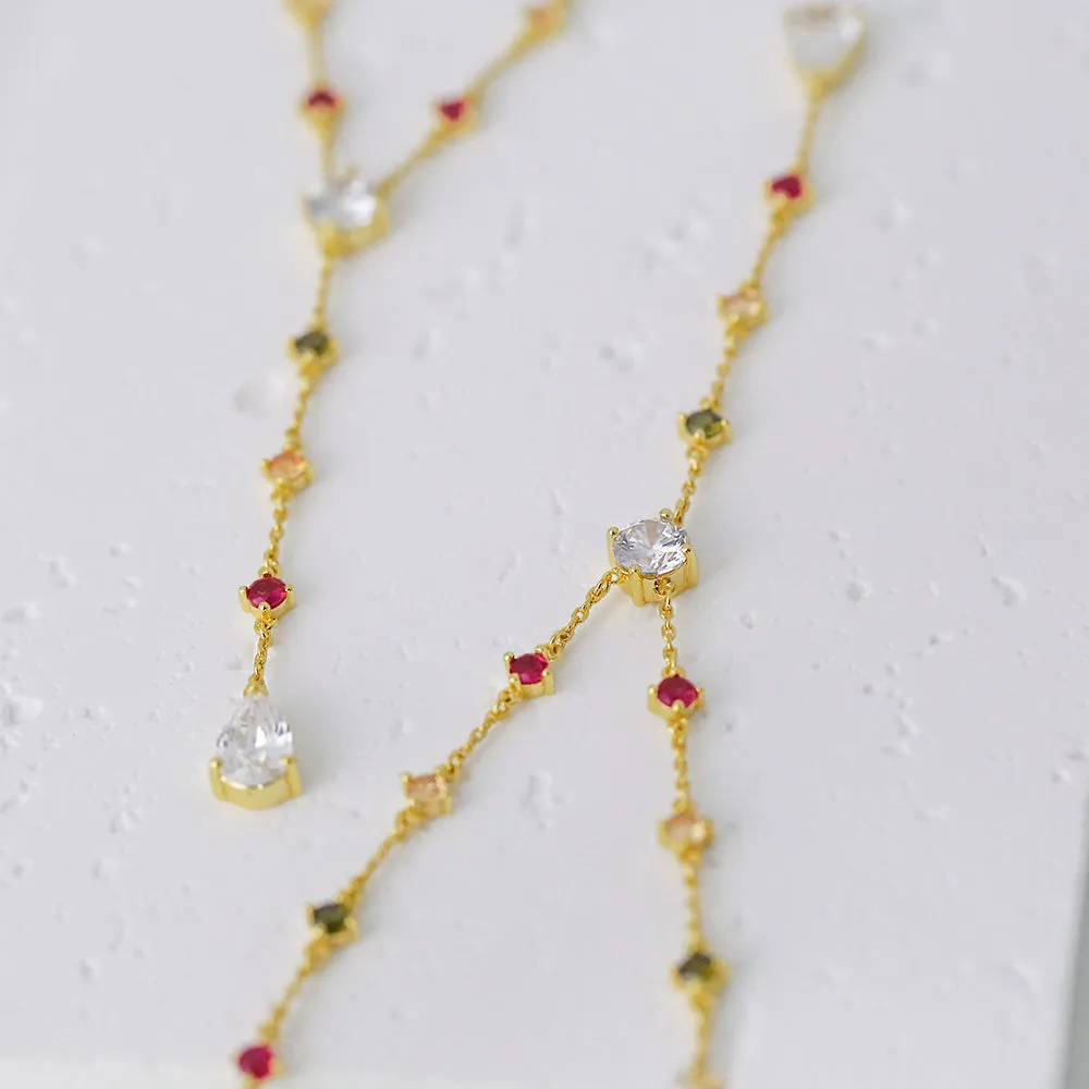 Cherry Gemstone Y-Necklace