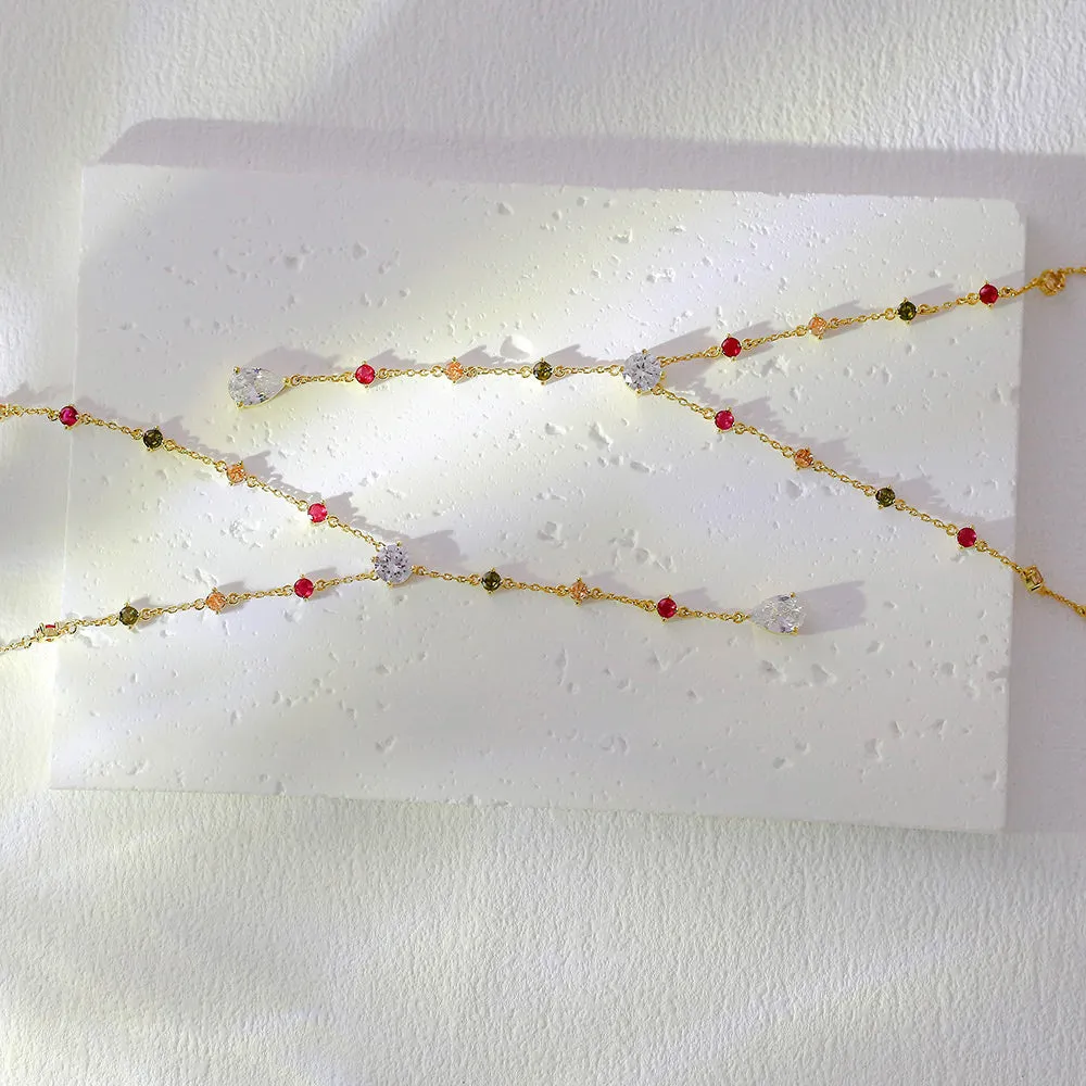Cherry Gemstone Y-Necklace
