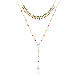 Cherry Gemstone Y-Necklace