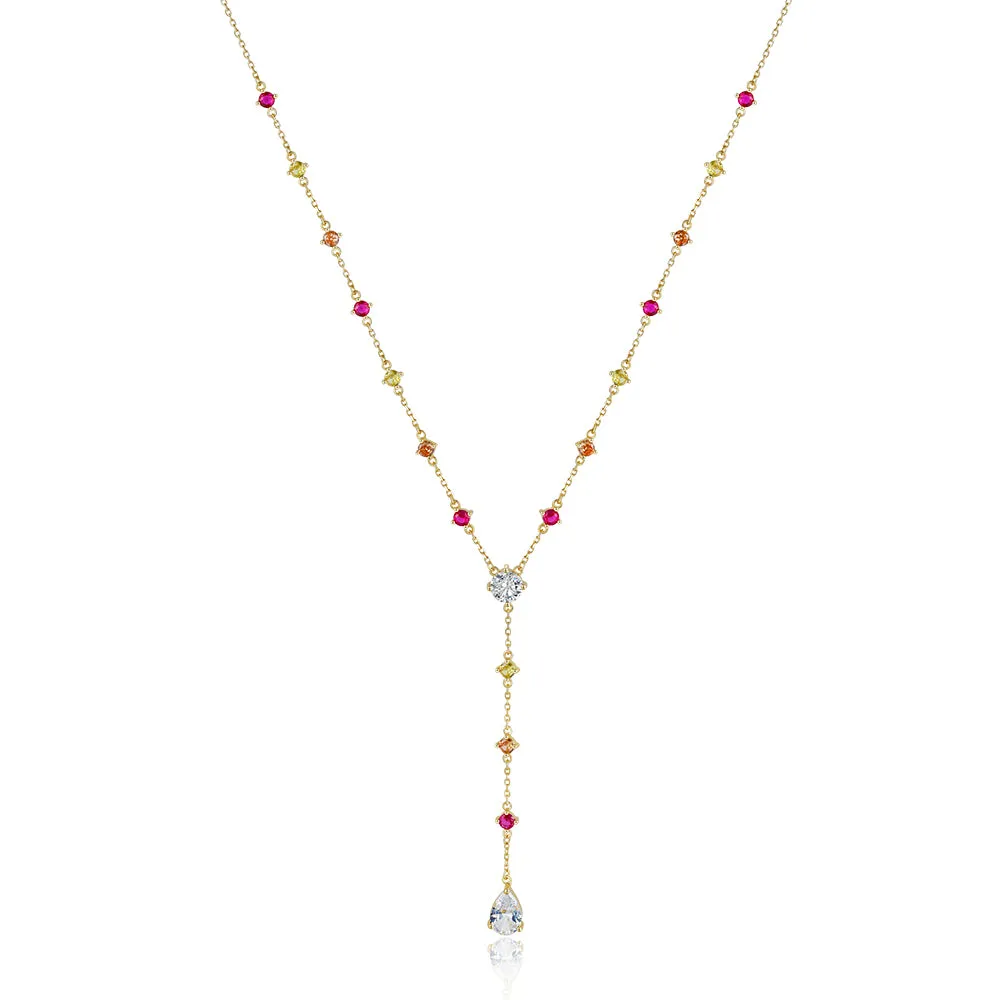Cherry Gemstone Y-Necklace