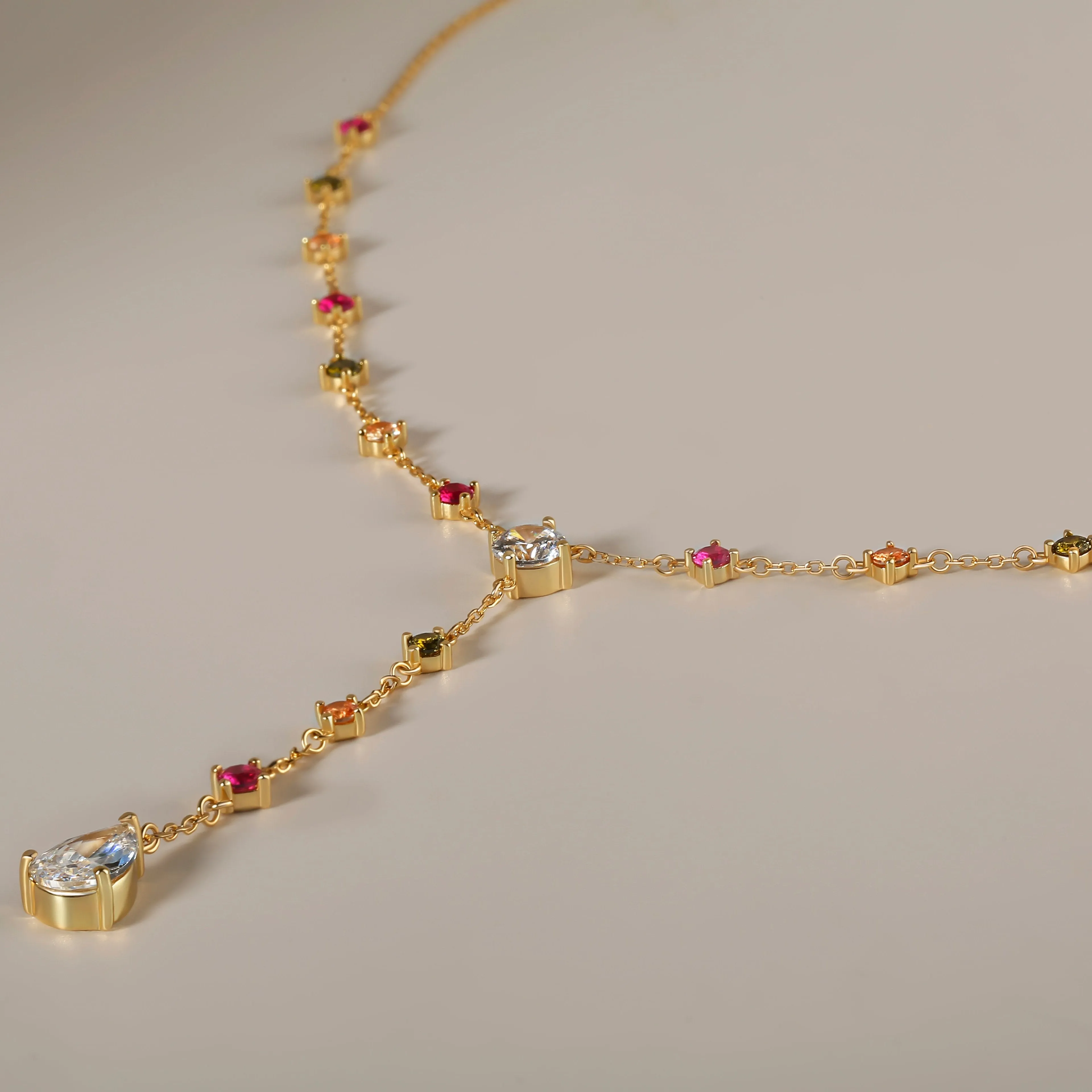 Cherry Gemstone Y-Necklace