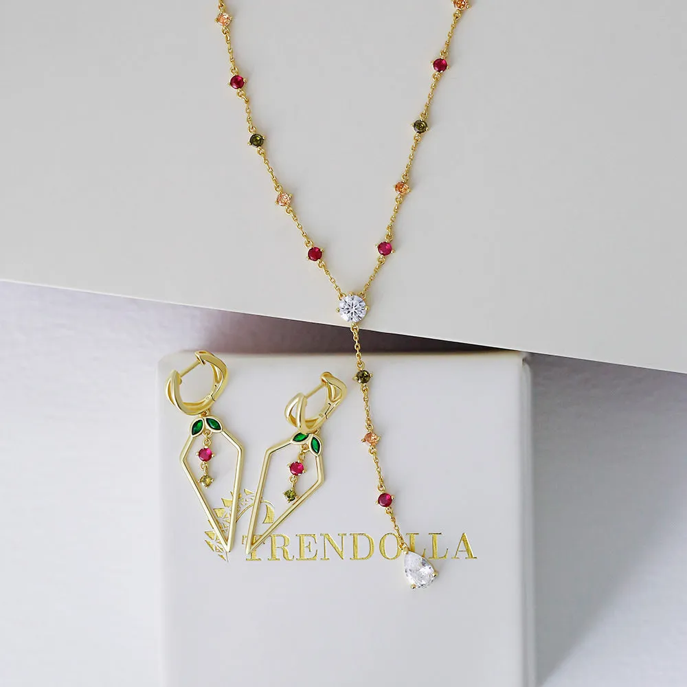 Cherry Gemstone Y-Necklace