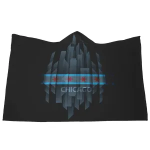 Chicago Window Pane Hooded Blanket