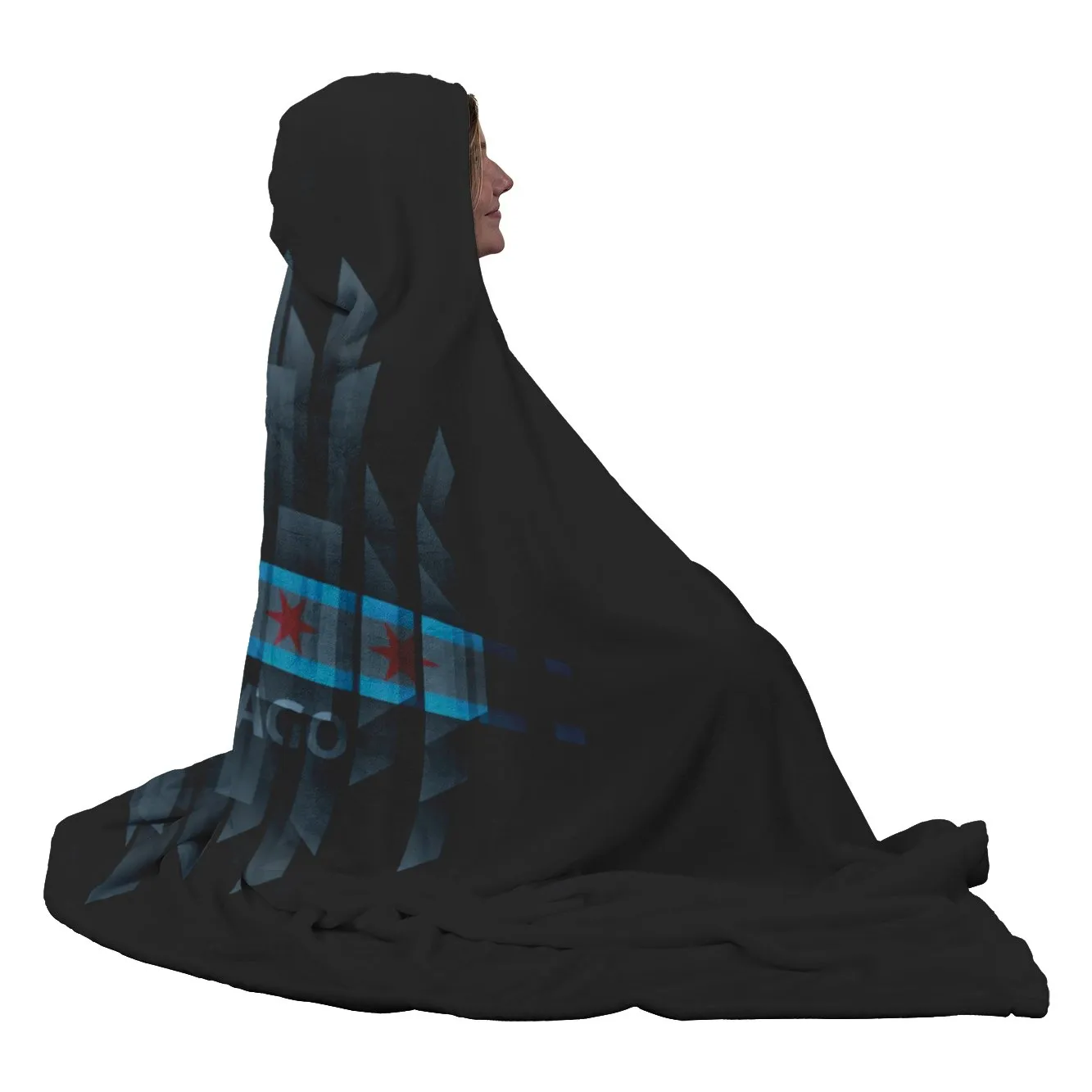 Chicago Window Pane Hooded Blanket