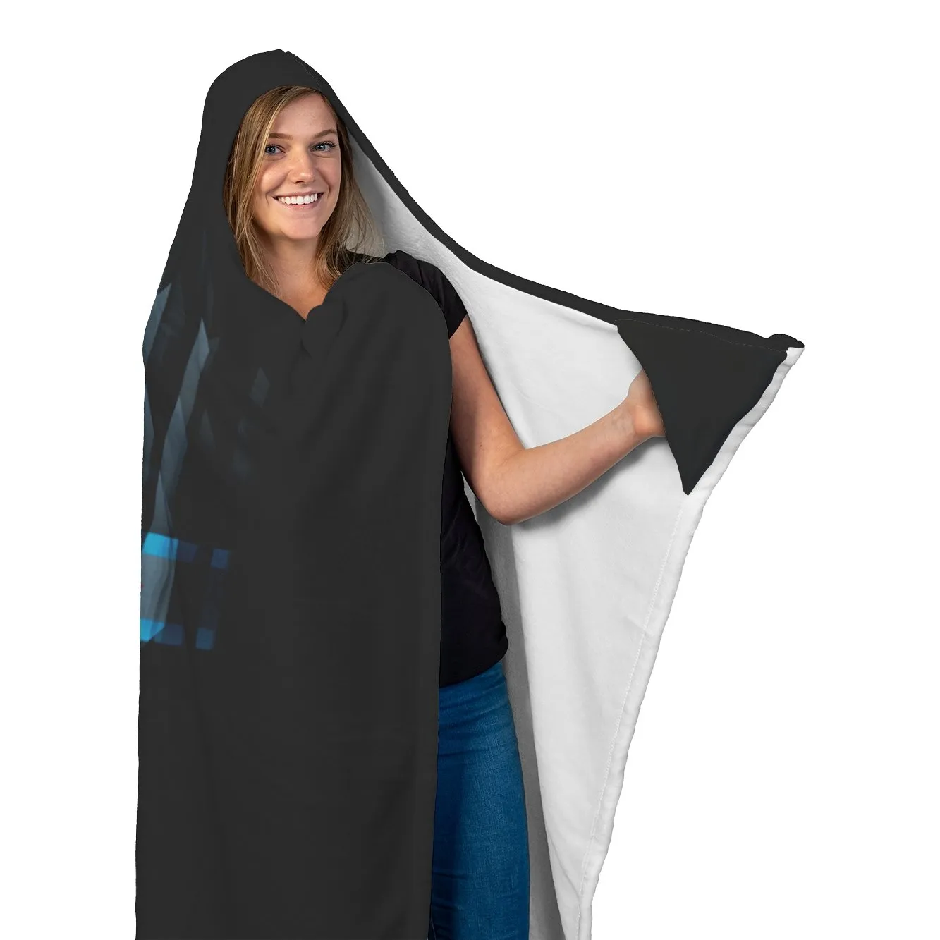 Chicago Window Pane Hooded Blanket