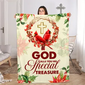 Christianart Blanket, God Calls You His Special Treasure, Christian Blanket, Bible Verse Blanket, Christmas Gift, CABBK06111223.
