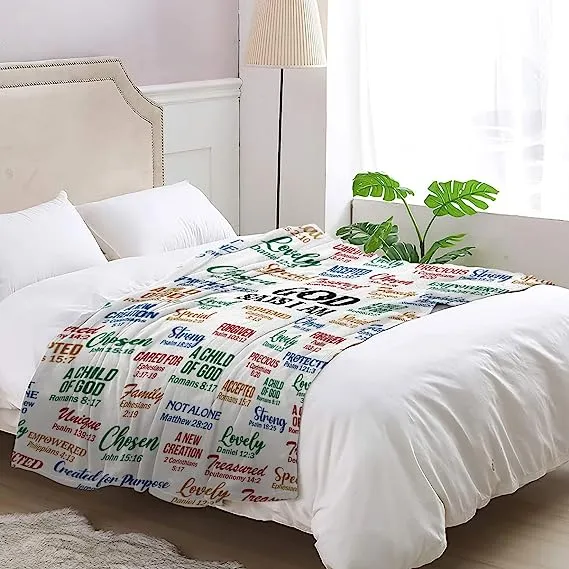 Christianart Blanket, God Says I Am, Christian Blanket, Bible Verse Blanket, Personalized Blanket, Christmas Gift.