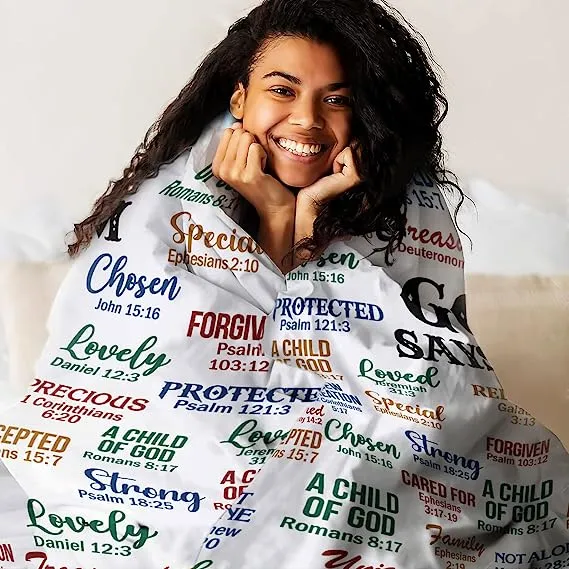 Christianart Blanket, God Says I Am, Christian Blanket, Bible Verse Blanket, Personalized Blanket, Christmas Gift.