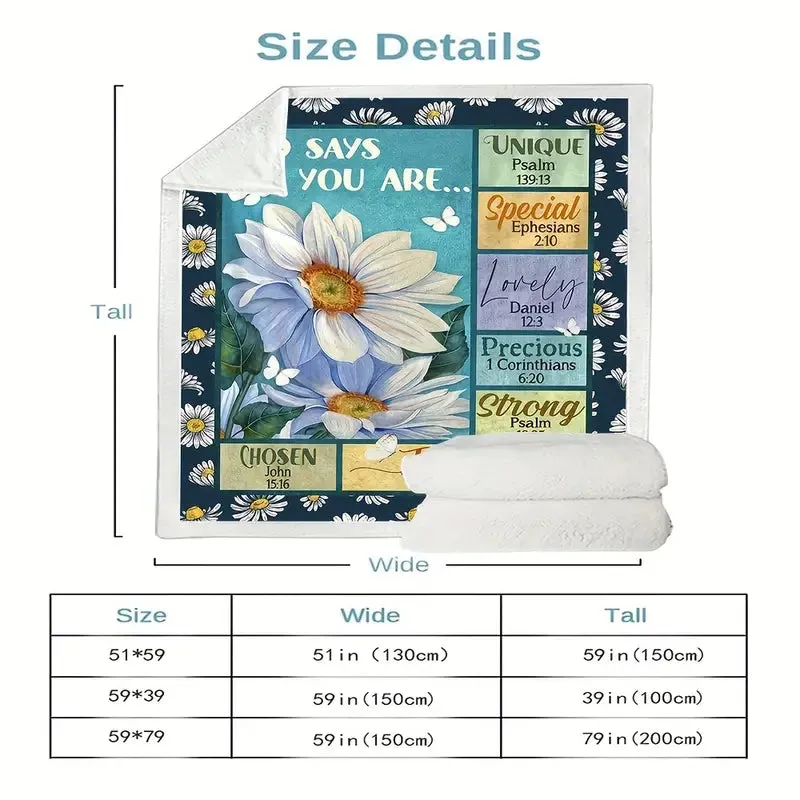 Christianart Blanket, GOD Says You Are Blanket, Christian Blanket, Ideal Birthday and Holiday Gift for Boys, Girls, and Adults - Available All Season.