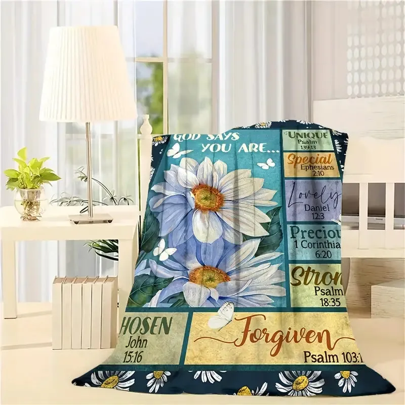 Christianart Blanket, GOD Says You Are Blanket, Christian Blanket, Ideal Birthday and Holiday Gift for Boys, Girls, and Adults - Available All Season.