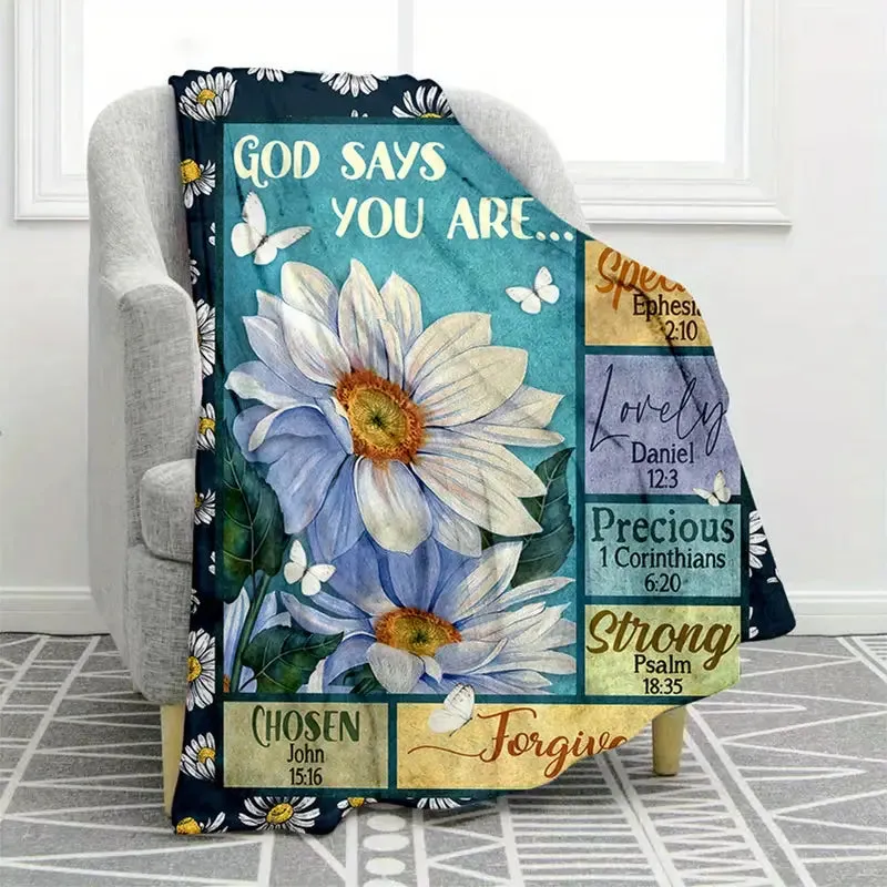 Christianart Blanket, GOD Says You Are Blanket, Christian Blanket, Ideal Birthday and Holiday Gift for Boys, Girls, and Adults - Available All Season.
