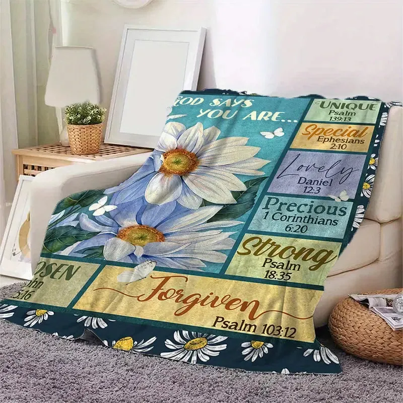 Christianart Blanket, GOD Says You Are Blanket, Christian Blanket, Ideal Birthday and Holiday Gift for Boys, Girls, and Adults - Available All Season.
