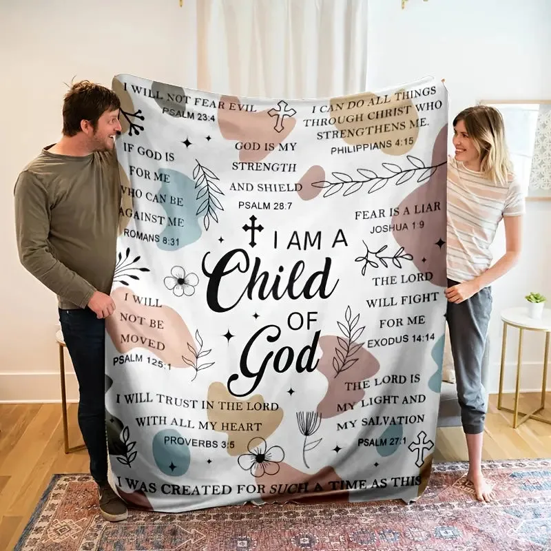 Christianartbag Blanket, I Am God's Child Blanket, Religious Gift, Christian Blanket, Bible Verse Blanket, Personalized Blanket, Christmas Gift, CAB01240923.