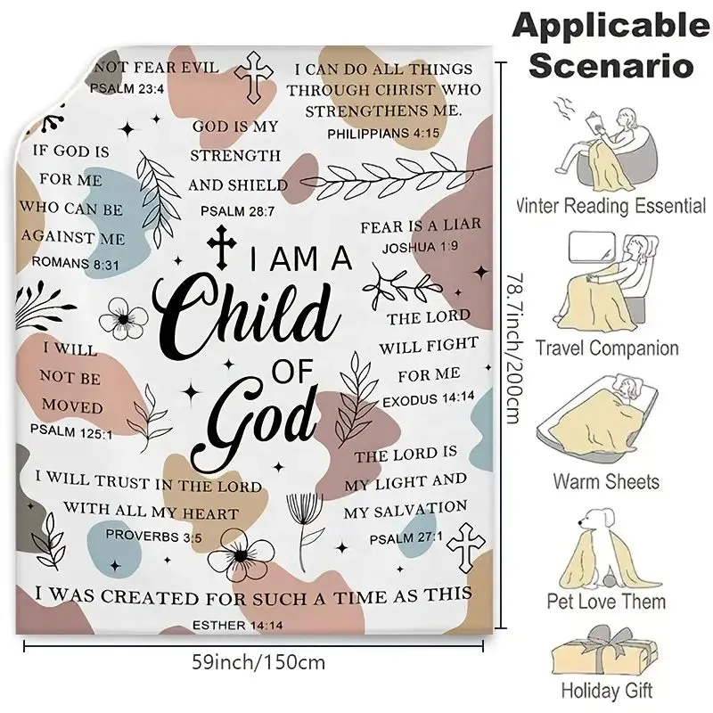 Christianartbag Blanket, I Am God's Child Blanket, Religious Gift, Christian Blanket, Bible Verse Blanket, Personalized Blanket, Christmas Gift, CAB01240923.