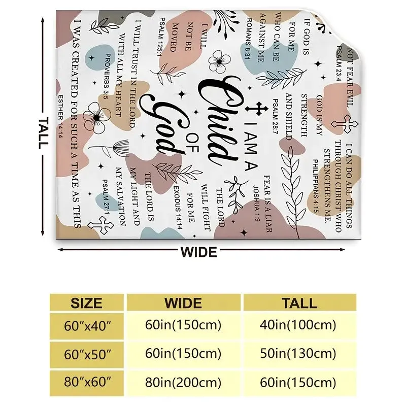 Christianartbag Blanket, I Am God's Child Blanket, Religious Gift, Christian Blanket, Bible Verse Blanket, Personalized Blanket, Christmas Gift, CAB01240923.