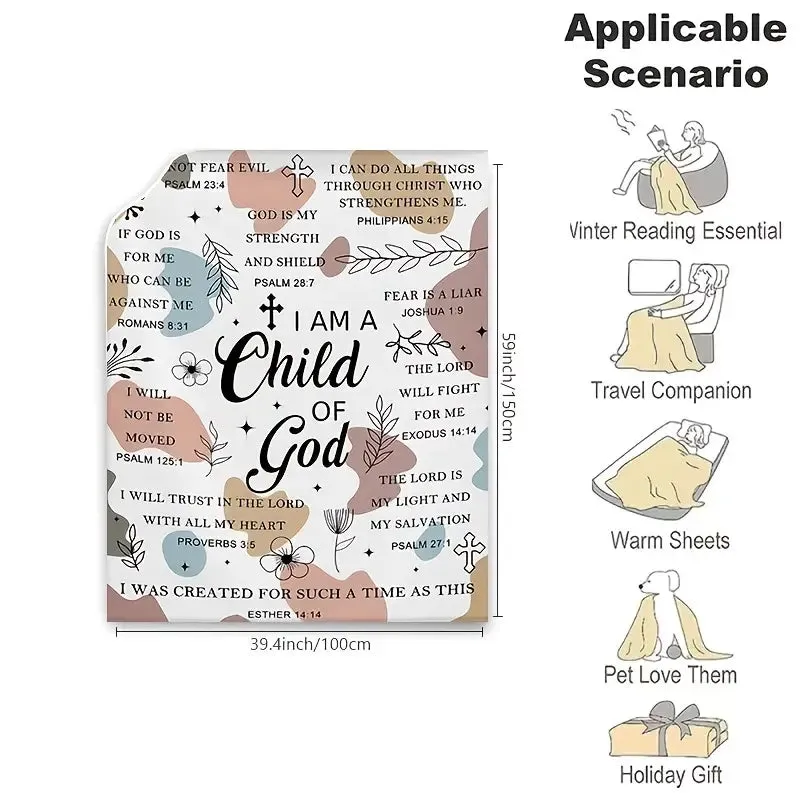 Christianartbag Blanket, I Am God's Child Blanket, Religious Gift, Christian Blanket, Bible Verse Blanket, Personalized Blanket, Christmas Gift, CAB01240923.