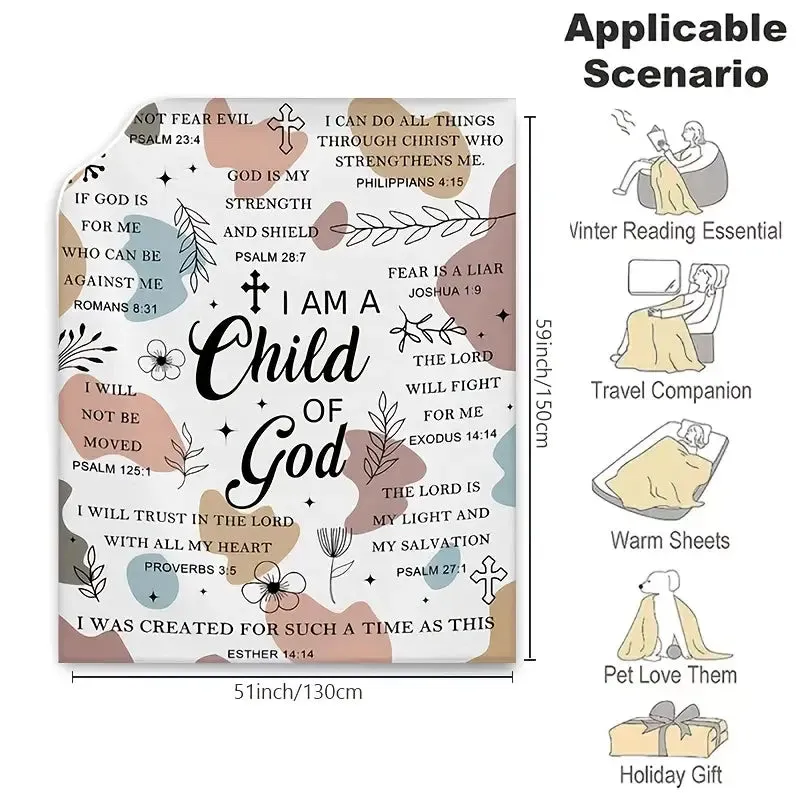 Christianartbag Blanket, I Am God's Child Blanket, Religious Gift, Christian Blanket, Bible Verse Blanket, Personalized Blanket, Christmas Gift, CAB01240923.