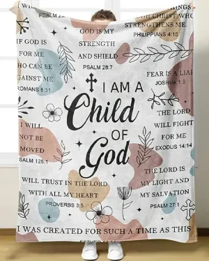 Christianartbag Blanket, I Am God's Child Blanket, Religious Gift, Christian Blanket, Bible Verse Blanket, Personalized Blanket, Christmas Gift, CAB01240923.