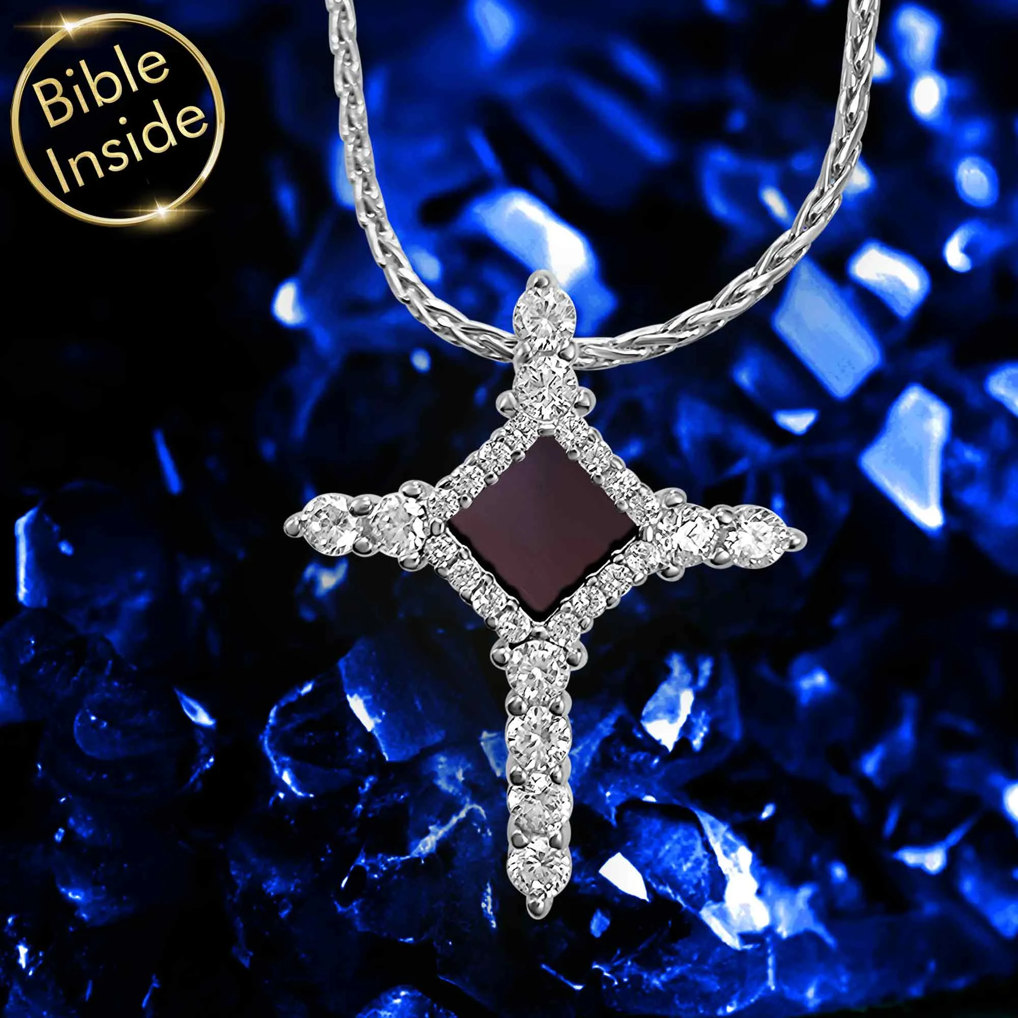 Christianity Necklace Dainty Cross With Entire Bible Inside - Mini Glimmer Cross Necklace