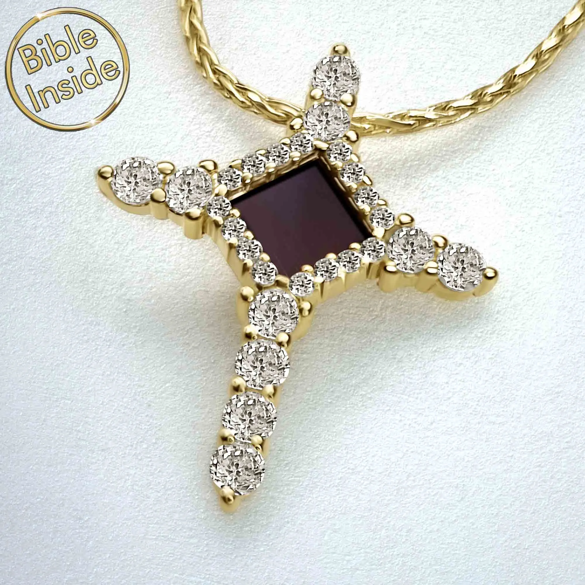 Christianity Necklace Dainty Cross With Entire Bible Inside - Mini Glimmer Cross Necklace