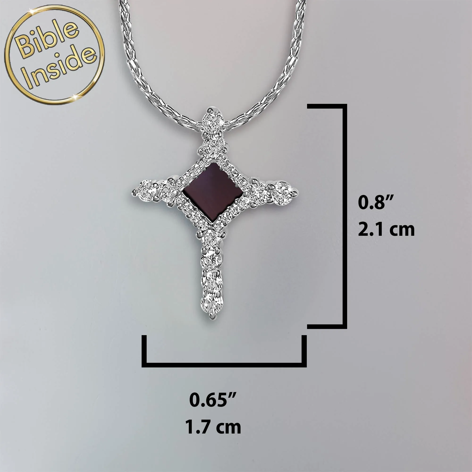 Christianity Necklace Dainty Cross With Entire Bible Inside - Mini Glimmer Cross Necklace