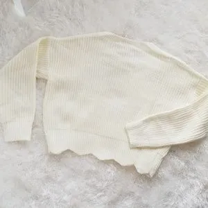 Christmas party Sequinned Soldier Knitted Sweater Cream