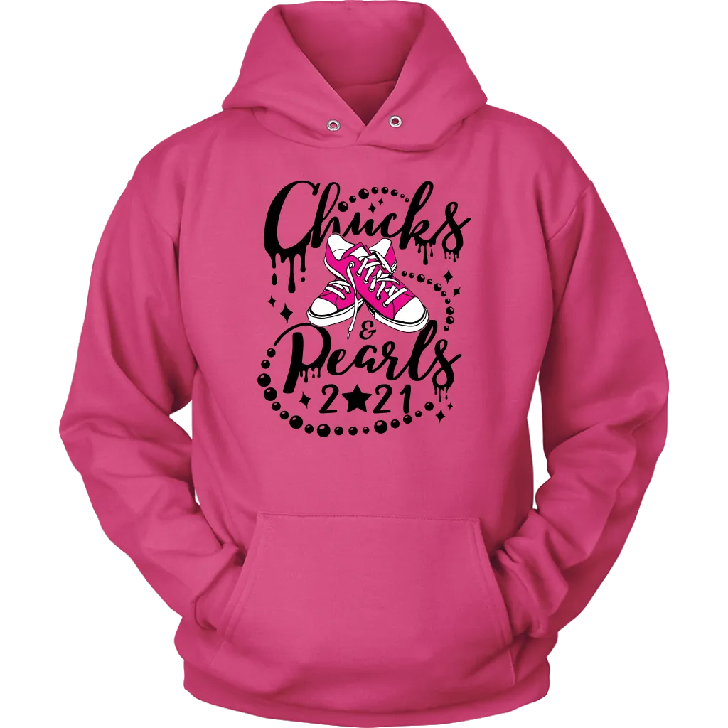 Chucks & Pearls Hooded Sweatshirt, Kamala, Vice President
