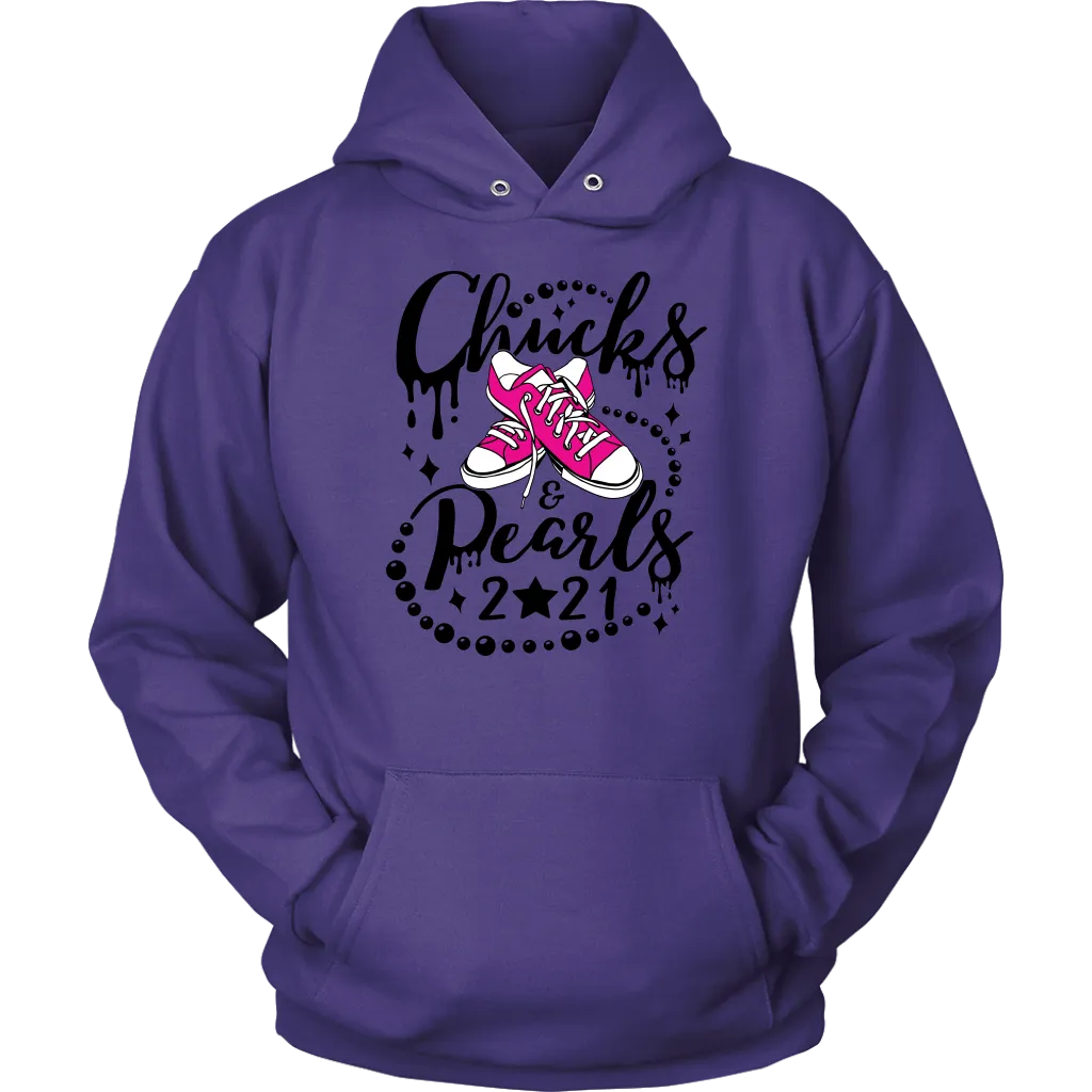 Chucks & Pearls Hooded Sweatshirt, Kamala, Vice President