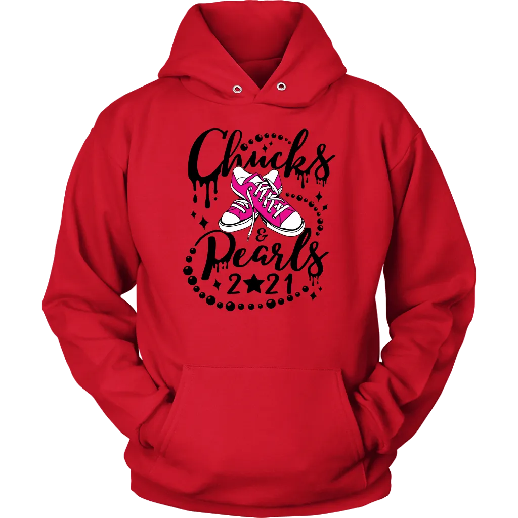 Chucks & Pearls Hooded Sweatshirt, Kamala, Vice President