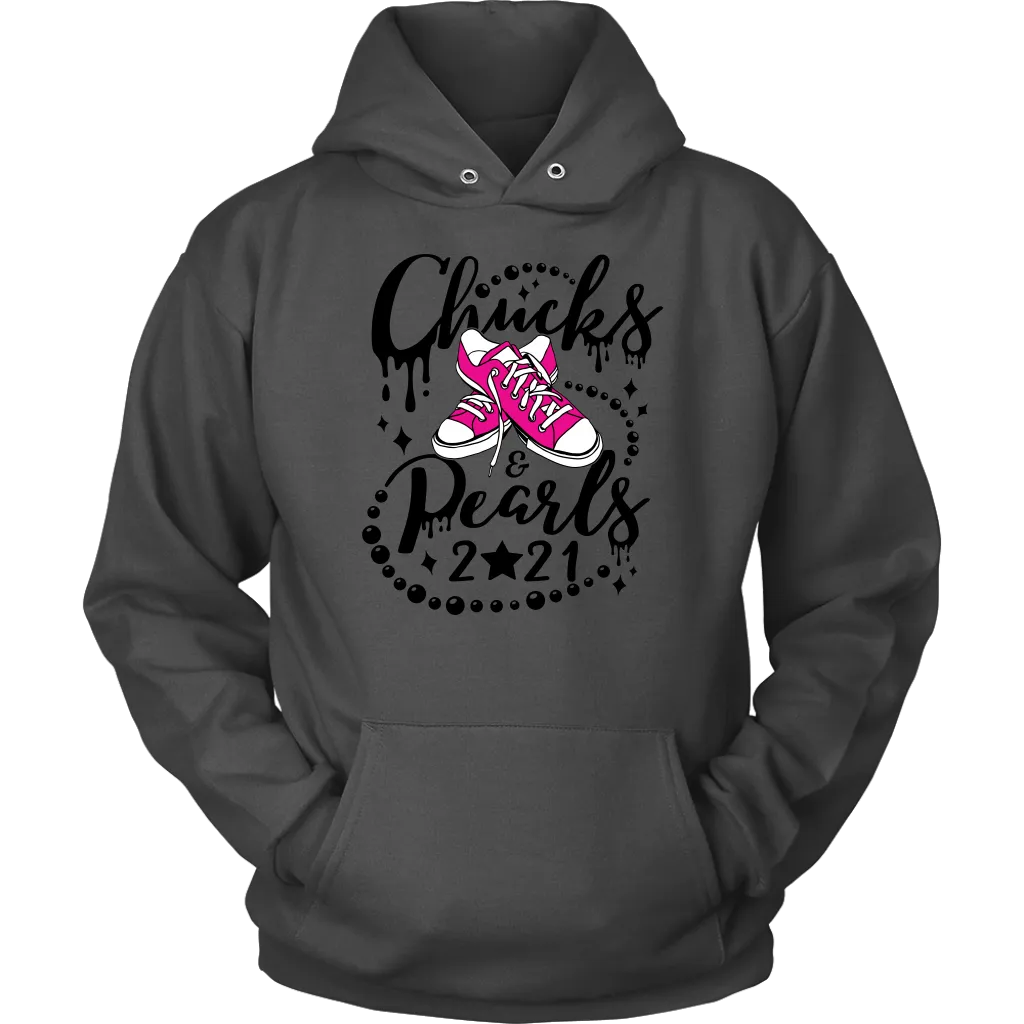 Chucks & Pearls Hooded Sweatshirt, Kamala, Vice President