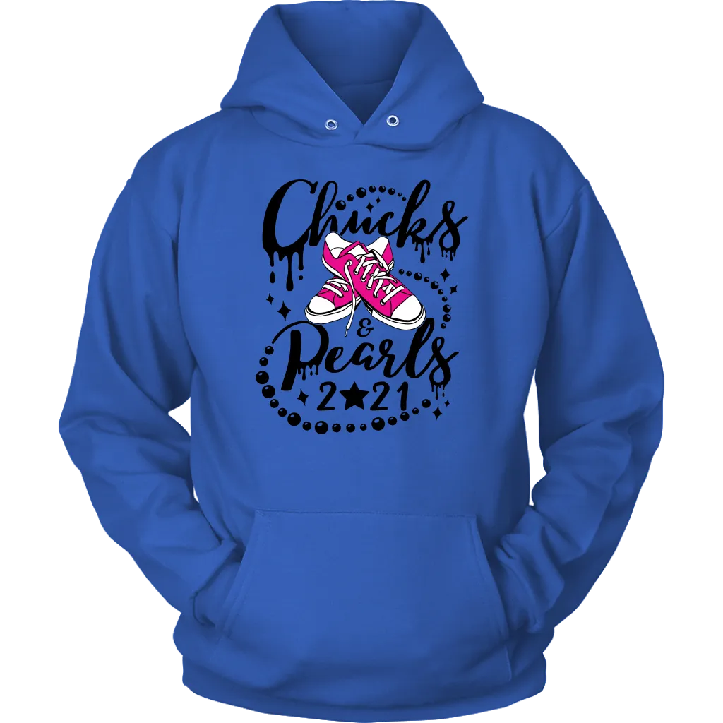 Chucks & Pearls Hooded Sweatshirt, Kamala, Vice President