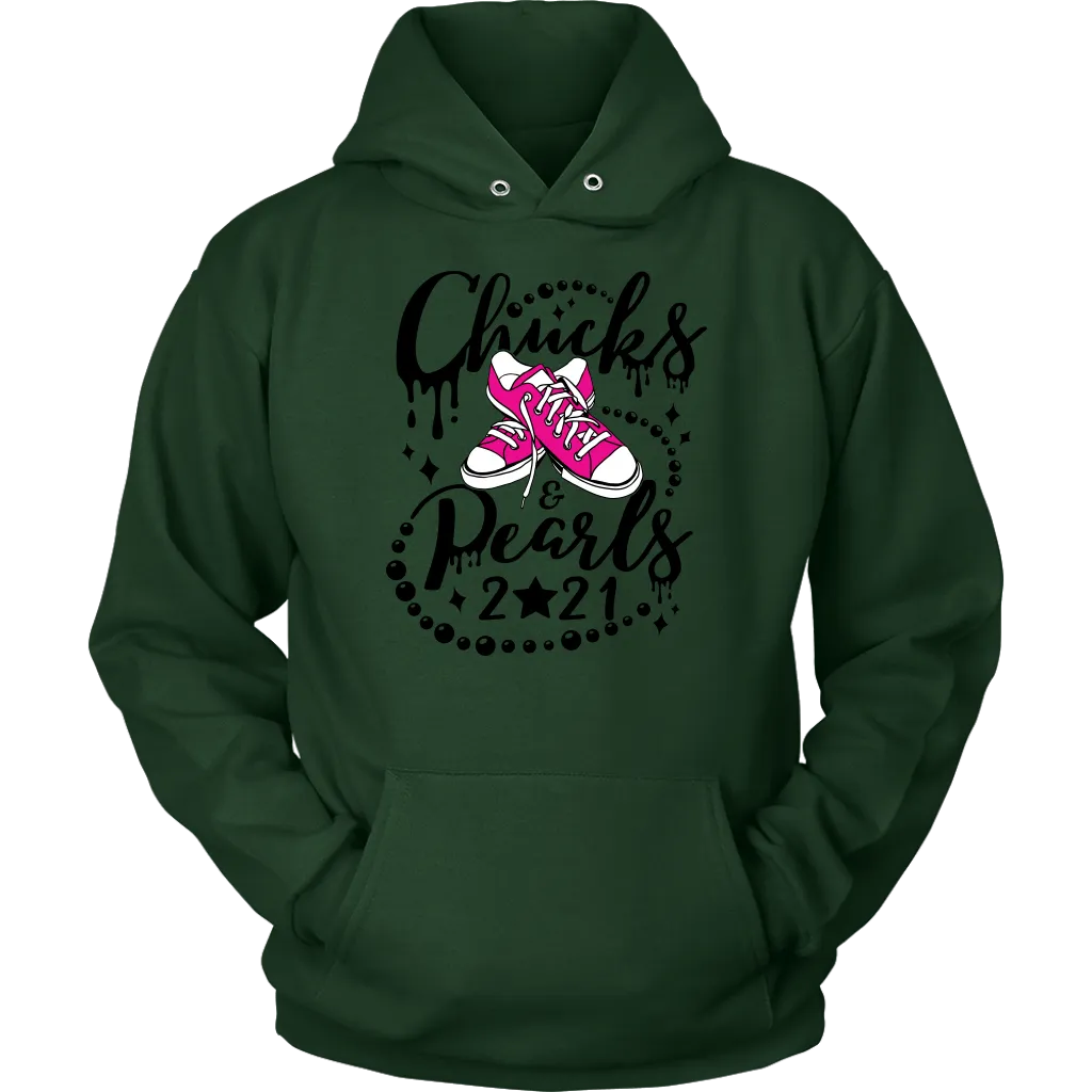Chucks & Pearls Hooded Sweatshirt, Kamala, Vice President
