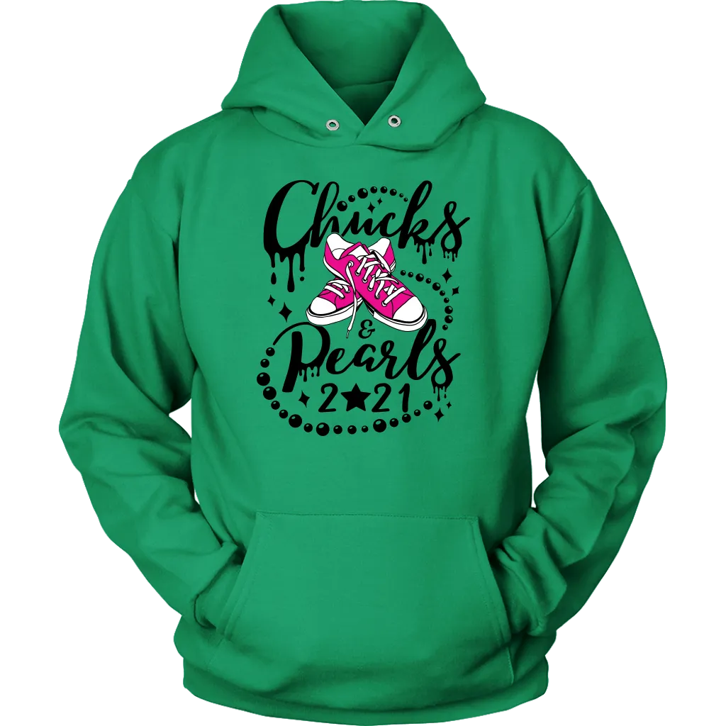 Chucks & Pearls Hooded Sweatshirt, Kamala, Vice President