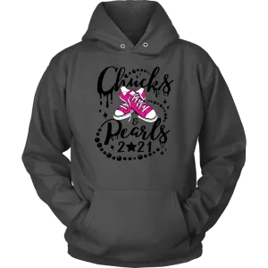 Chucks & Pearls Hooded Sweatshirt, Kamala, Vice President