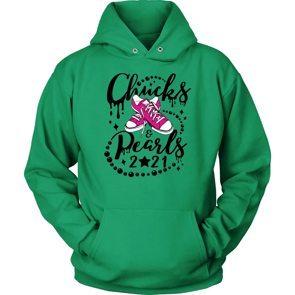 Chucks & Pearls Hooded Sweatshirt, Kamala, Vice President