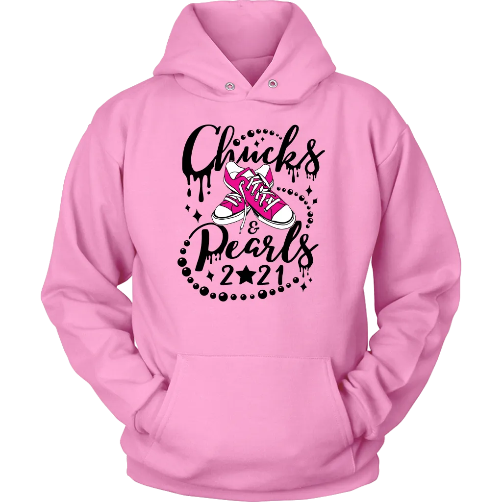 Chucks & Pearls Hooded Sweatshirt, Kamala, Vice President