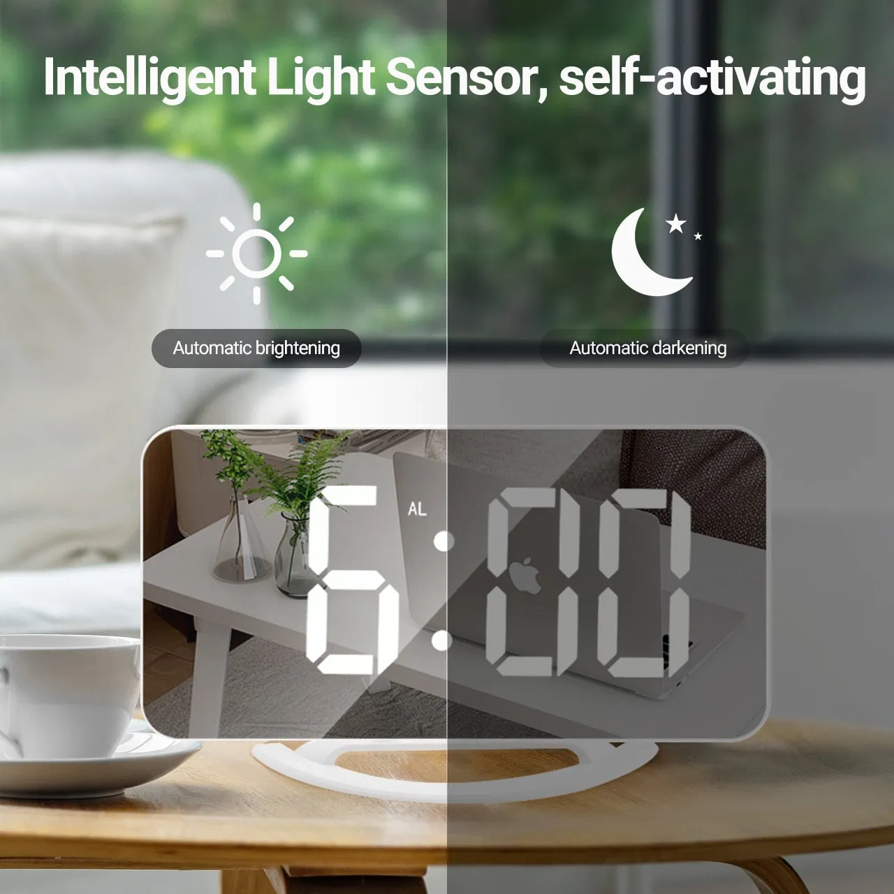 Classy Mini Digital LED Mirrored Alarm Clock