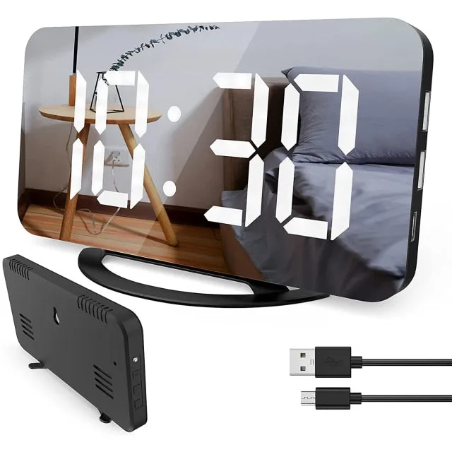 Classy Mini Digital LED Mirrored Alarm Clock