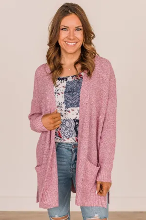 Cozy As Can Be Long Knitted Cardigan- Pink