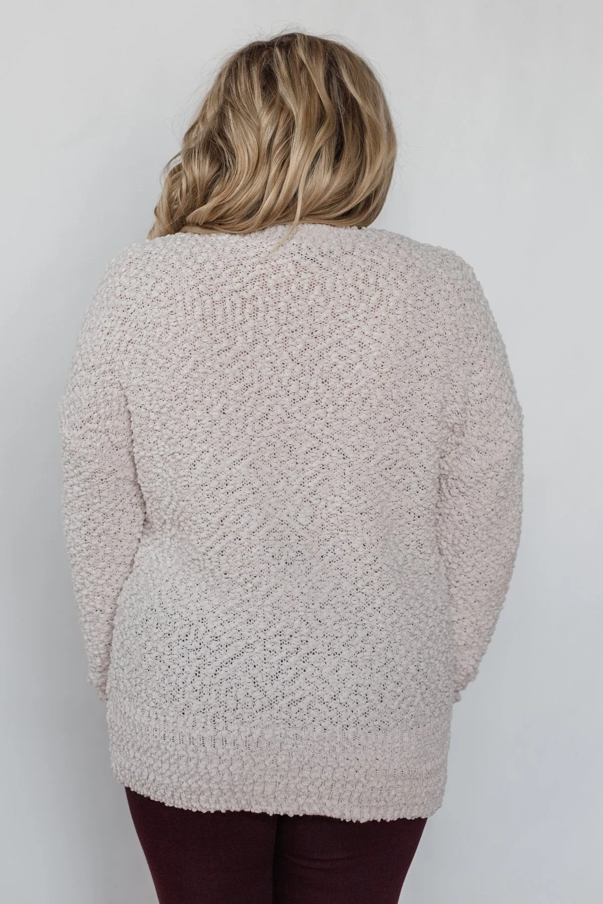 Cozy Winter Popcorn Sweater- Cream