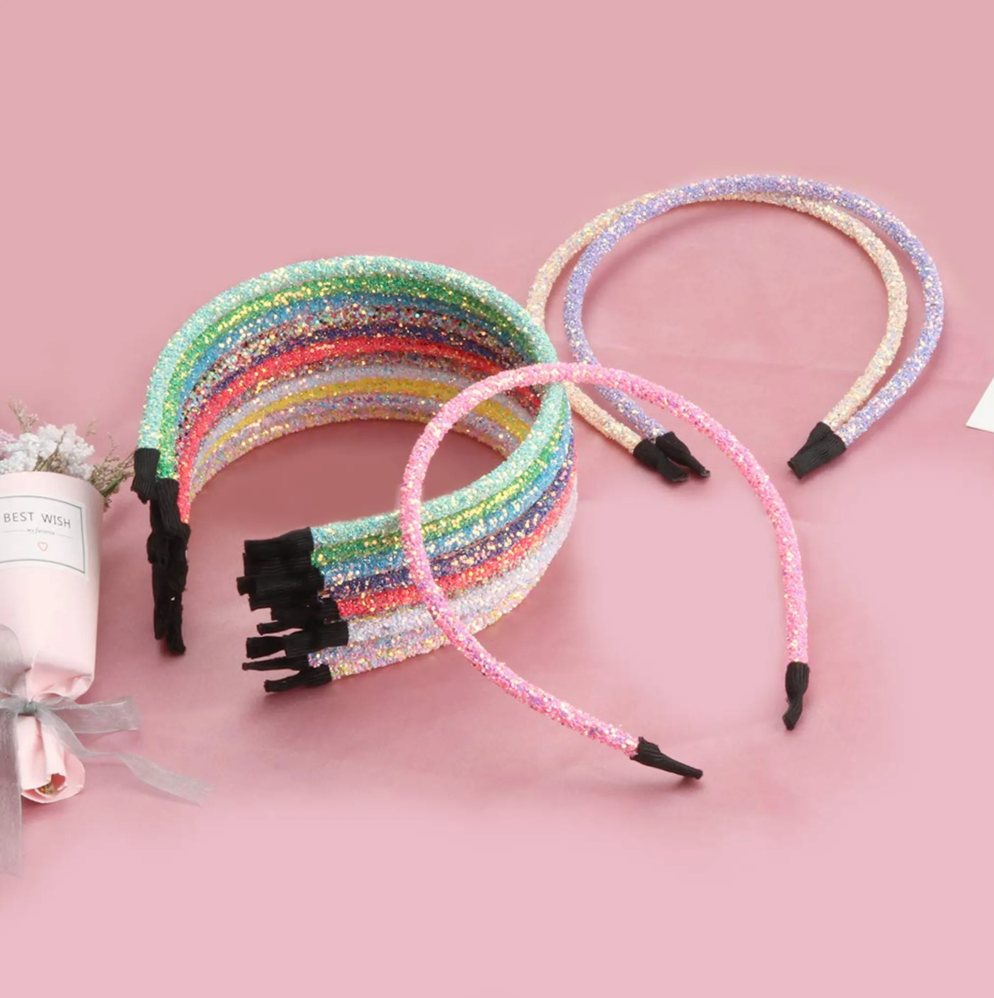 Cream | Glitter Headband
