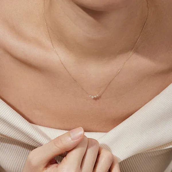 CRESSIDA | Floating Triple Diamond Necklace