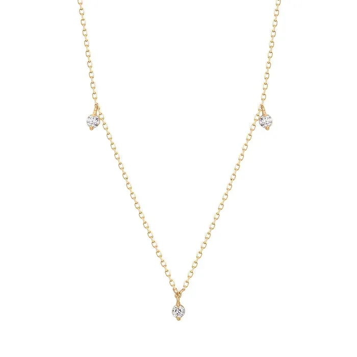 CRESSIDA | Floating Triple Diamond Necklace