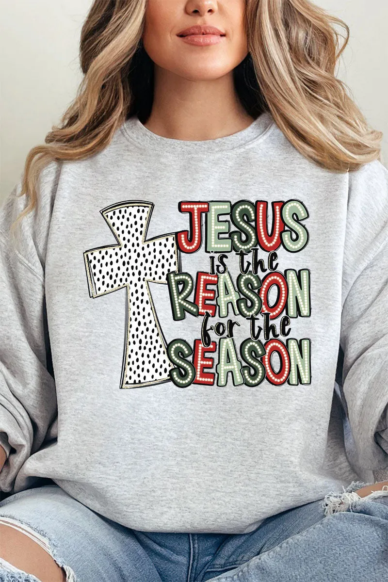 Cross Jesus Is The Reason For The Season Unisex NuBlend Crew Sweatshirt