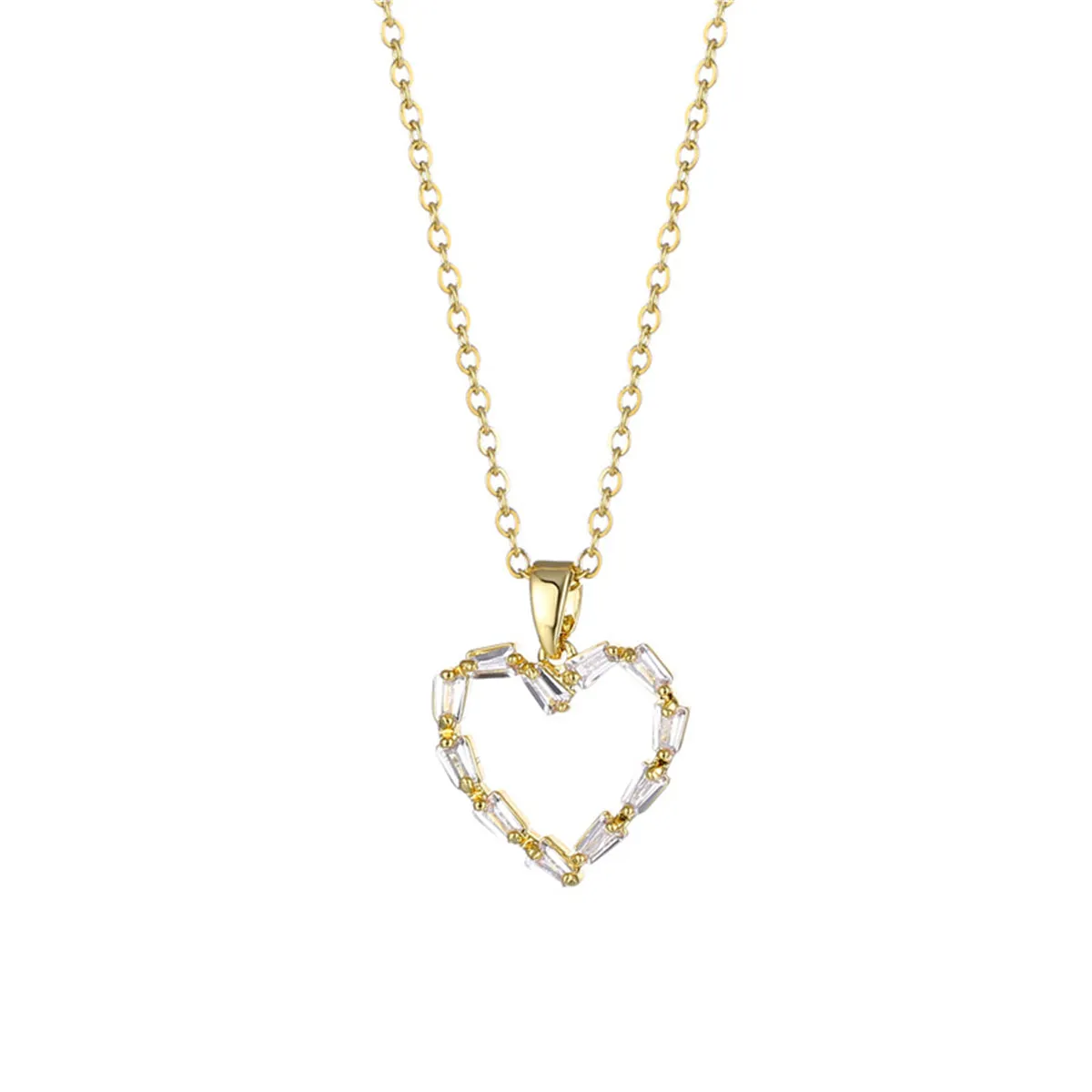 Crystal & 18K Gold-Plated Open Heart Pendant Necklace