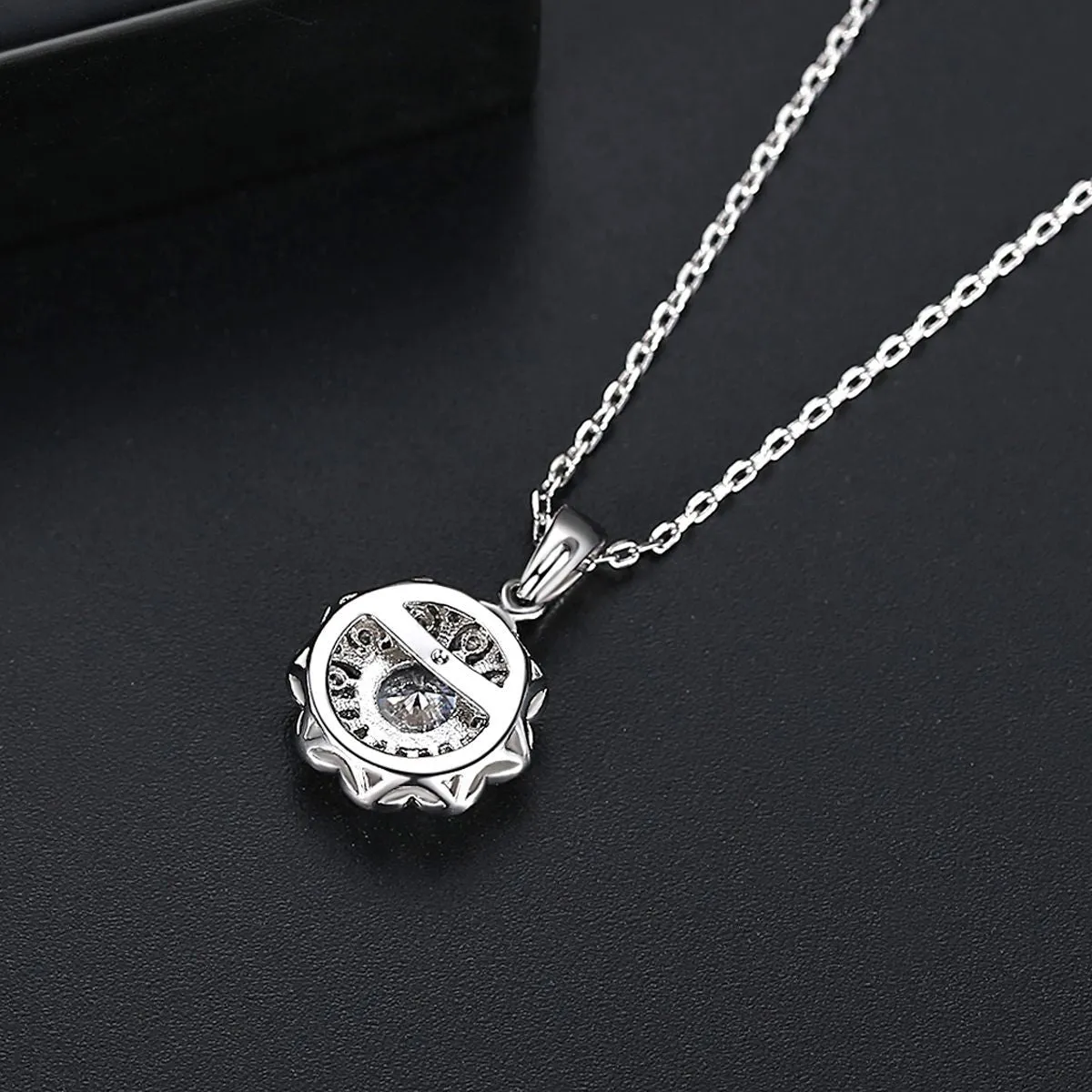 Crystal & Cubic Zirconia Flower Pendant Necklace