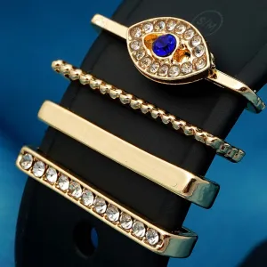 Crystal Evil Eye Gold Watch Charm Set of 4