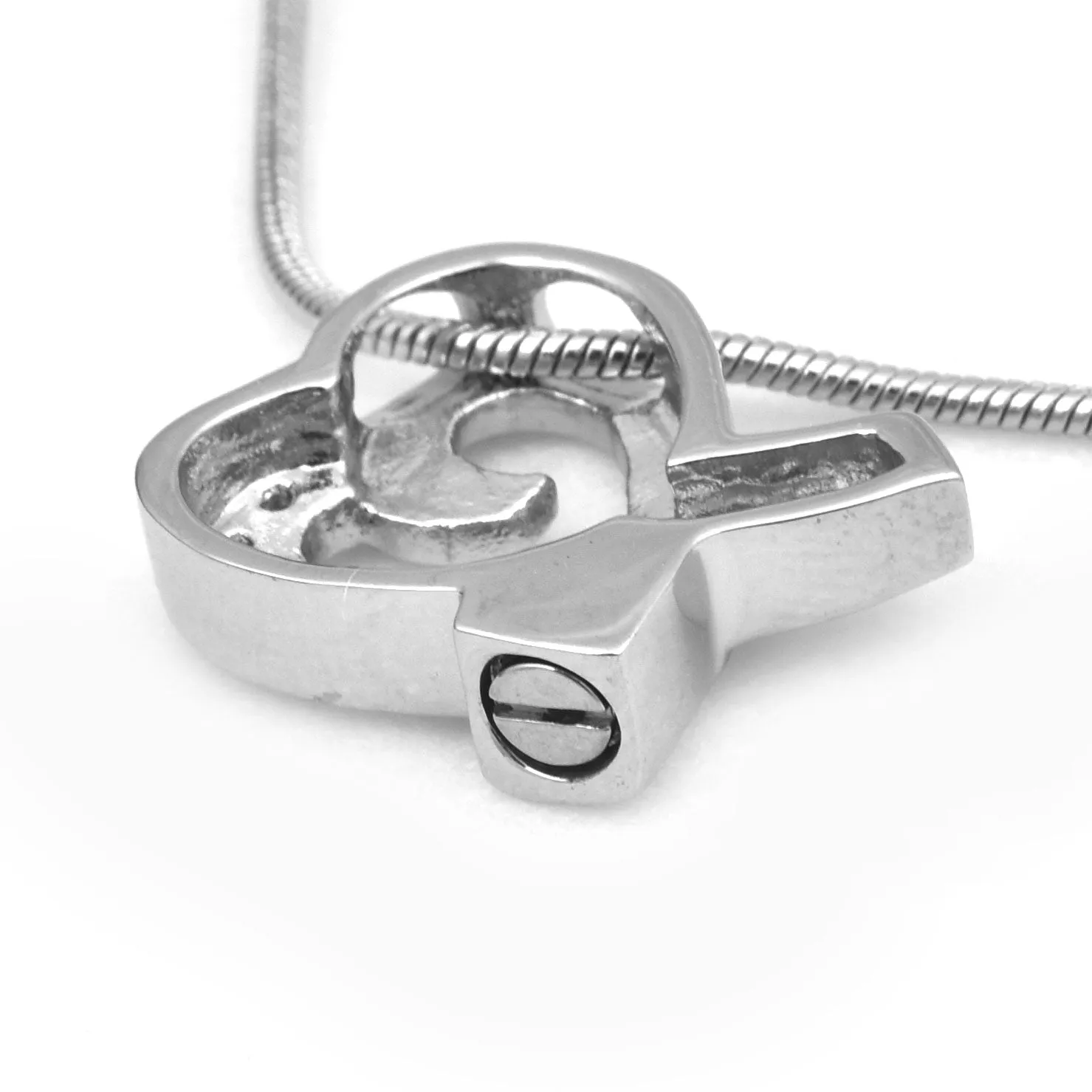 Crystal Ribbon Heart Urn Necklace