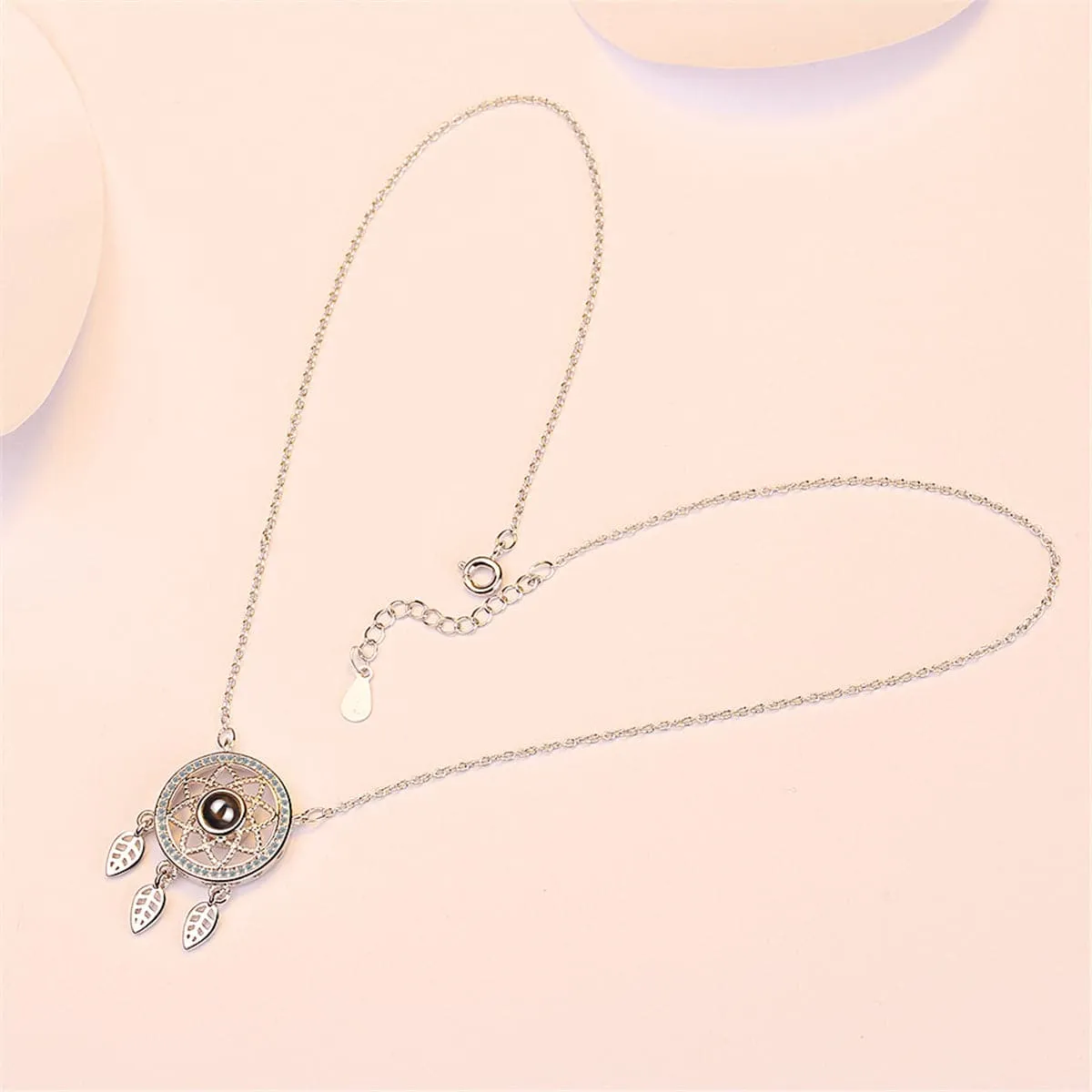 Cubic Zirconia & 18K Rose Gold-Plated Dreamcatcher Pendant Necklace